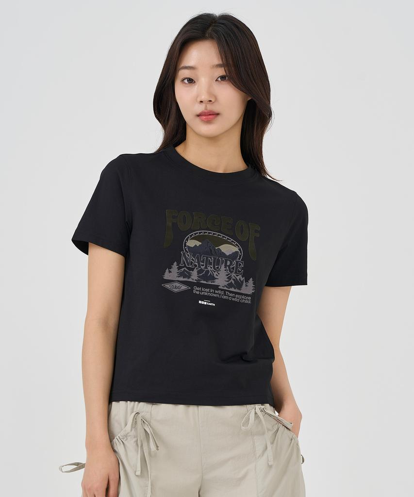 BBC EARTH W Big Nature Short Sleeve Round Neck_Black