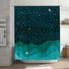Ocean Wave Shower Curtain Blue Sea Beach Liner Bathroom Decor Nautical Pattern Fabric Backdrop Washroom Privacy Cover