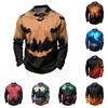Men's Quick Dry Mesh Golf Shirt Long Sleeve Halloween Print Performance Top
