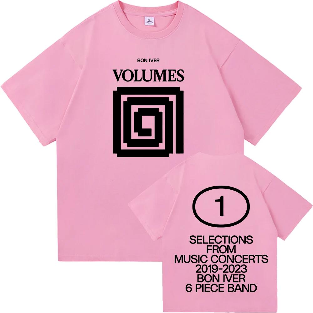 VOLUMES V1 Bon Iver Design T-shirt O-neck Summer Cotton Male Tees Unisex Streetwear Short Sleeve Loose Printing Tshirts Unisex Tops