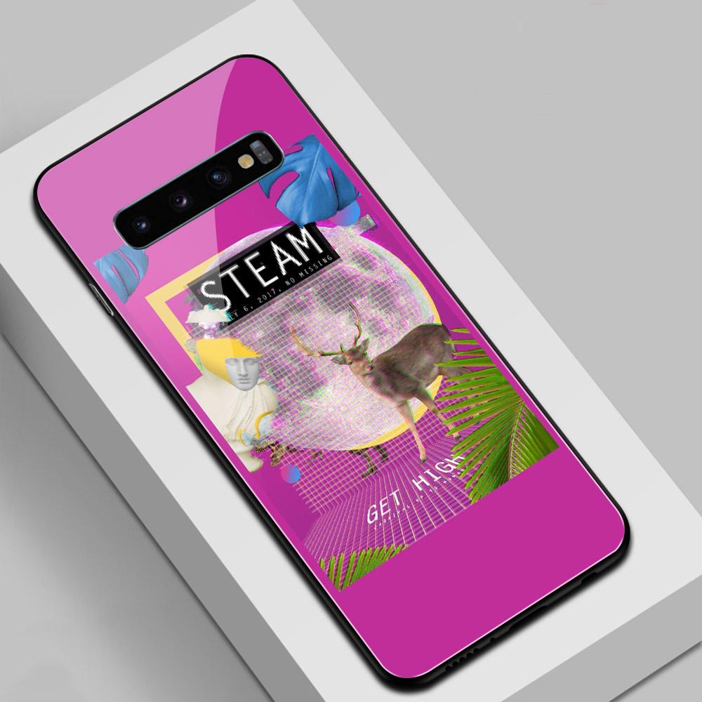 For Samsung S22 Case Glass Back Cover Art Statue Case for Samsung Galaxy S8 S9 S10 S21 S20 Note 8 9 10 20 Plus S10e Ultra
