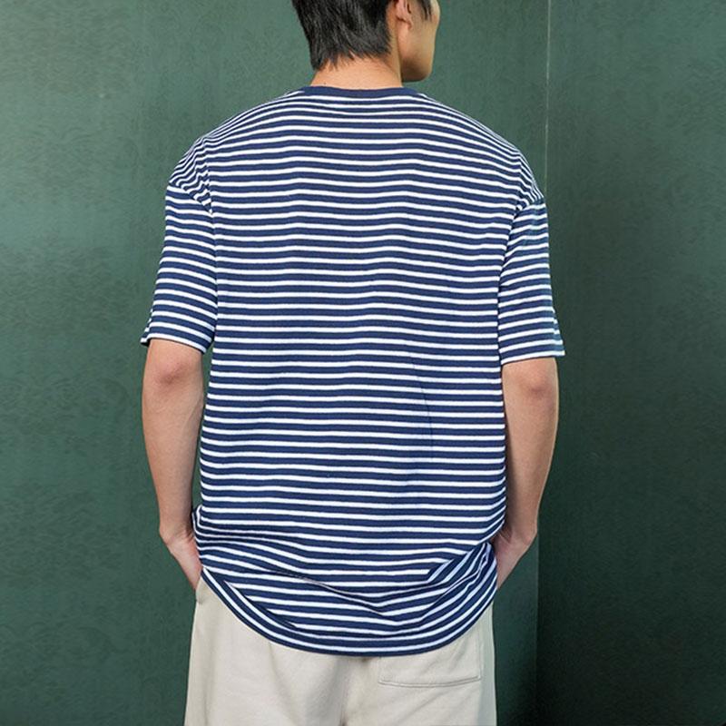 Vans Striped Loose Fit Crew Neck Short Sleeve T-Shirt Unisex Tops Blue White VN000FR2CGI1