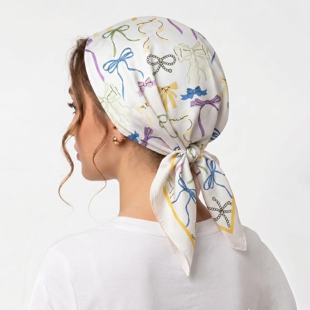 Scarf Fashion Hijab Bandana Headscarf Square Handkerchief Silk Scarves Woman Luxury Windproof Shawl Turban Travel Gear