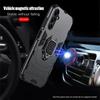 KEYSION Shockproof Armor Case for Samsung A05S A15 A05 Soft Silicone+PC Metal Ring Stand Phone Back Cover for Galaxy A15 A05S 4G