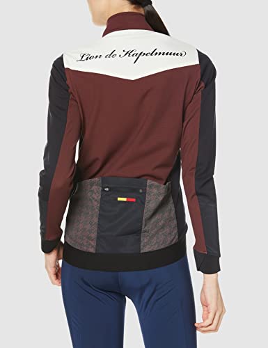 Lion de Kapelmuur Women's Premium Thermo Jacket EVO5 Maroon, Size 34, for Fall/Winter Cycling (0°C-10°C)