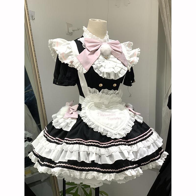 Frühlings Lolita Retro Elegant Süß Minirock Anzüge Damen Y2k Spitze Harajuku Schleife Prinzessin Outfits