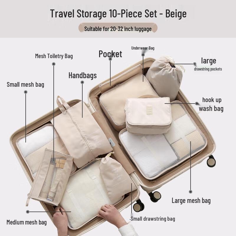 

MIAOQIAO 10-Piece Travel Organizer Set 10-Piece Set