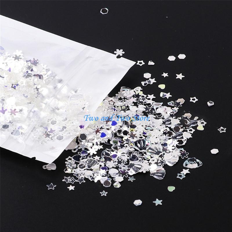 HX6F Resin Mold Filling Filler Art Stickers Decors Mixed PET Glitter Sequins Art Supplies Jewelry Making Materials