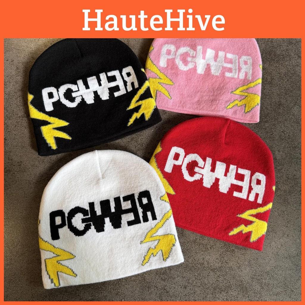 Color Letter Solid Pgwer Trendy Pattern Knitted Hat Wind Protection For Teens
