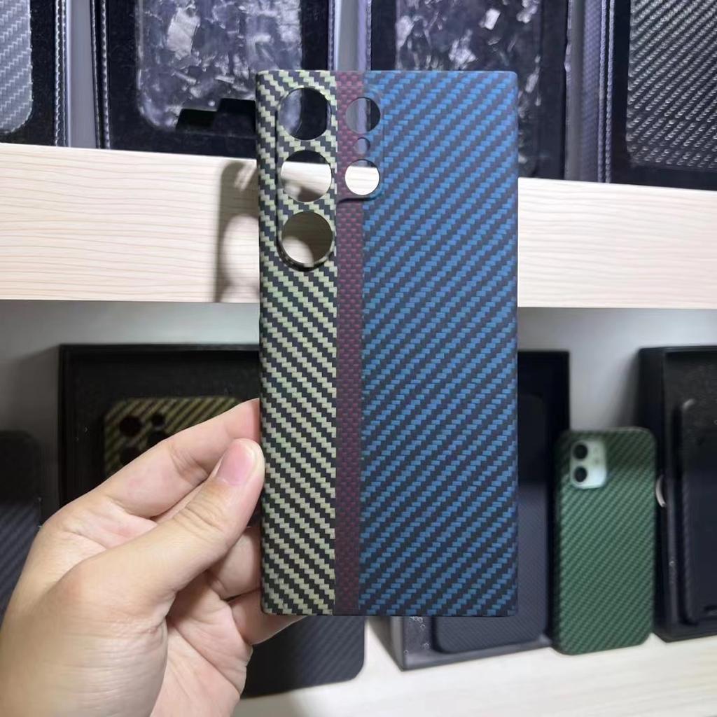 Custodia in vera fibra di carbonio per Samsung Galaxy S22 S23 Ultra Z Fold 4 Z fold 5 /iphone 14 13 12 11 Pro Max X XR XS Max Amirad Cover protettiva per telefono in fibra
