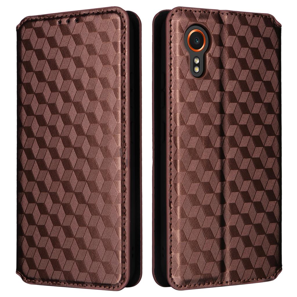 Kožené puzdro-peňaženka s potlačou Rhombus pre Samsung Galaxy Xcover7