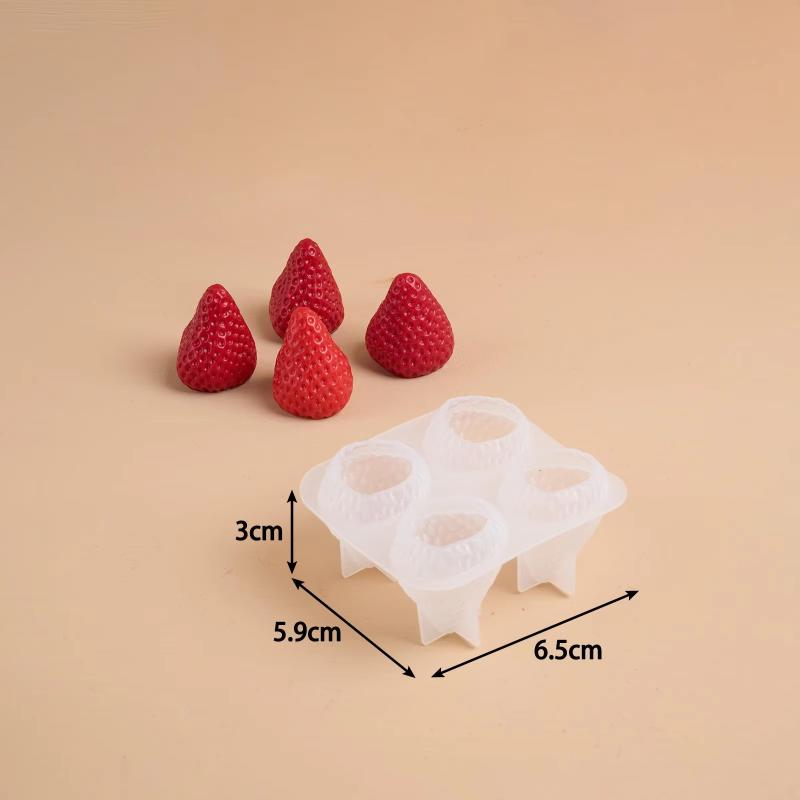 3D Strawberry Aromatherapy Candle Silicone Mold DIY Handmade Romantic Scented Candle & Plaster Craft Molds Valentine's Day Decor