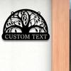 Custom Metal Family Name Sign Tree of Life Design Rust Proof Outdoor Wall Decor