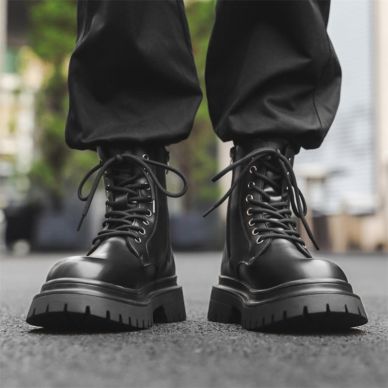 Pánské boty Martin Nový britský styl Vysoké boty Zvyšující kožené boty Chelsea Krátké boty 2848-J