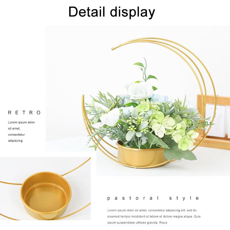 Golden Iron Metal Vase Hydroponic Container Flowers Pot Stand Vase Flower Arrangement Wedding Living Room Home Decoration