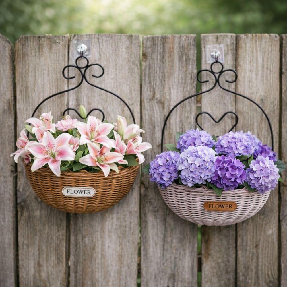 Wall Mounted Wall Planter Wear-resistant Decorative Plant Basket Hanging Flower Basket Porch
