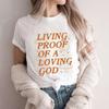 Unisex Summer Live Proof of A Loving God Print Y2k Tshirt Unisex Religious Christian Cross Jesus Short Sleeved Tees Loose Tops