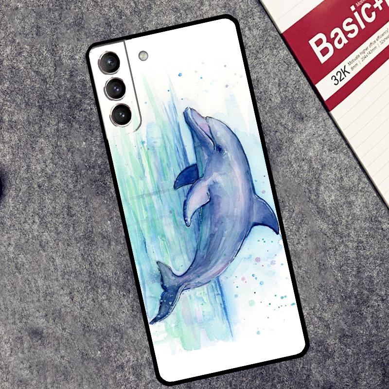 Ocean Dolphin Case For Samsung Galaxy S24 S23 S22 S21 Ultra Plus Note 10 Note 20 S8 S9 S10 S20 FE Cover