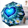 1pc Heart Flowers Automatic Folding Umbrella - Portable Collapsible Design, 8-Rib Iron Frame, Durable Fabric Yy251125123