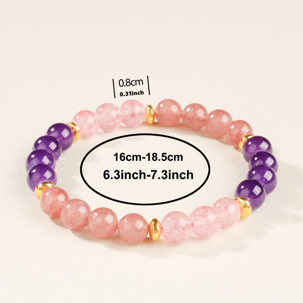 Festive Gifts Warm Pink And Red Tone Natural Stone Beaded Bracelet Fashion Jewelry For Unisex Daily Wear Stylish And Easy To Match Accessory