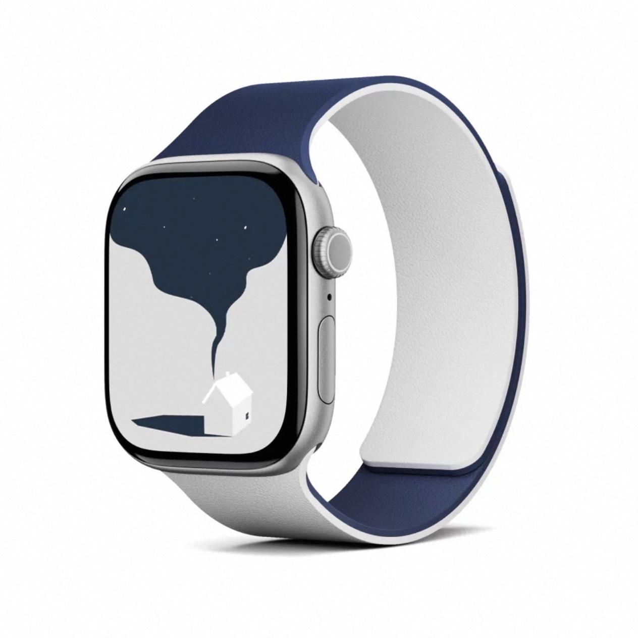 

New Two-Color Magnetic Silicone Strap for Apple Watch Ultra3 49mm 45mm 44mm 42mm 40mm 46mm 41mm Series 11 10 9 8 7 6 5 SE 3 Band 38 40 41 S11-10-42mm