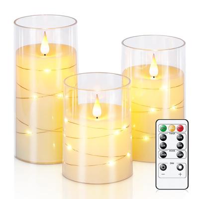 3 Adet Yanıp Sönen Alevsiz Led Elektronik Mum Akrilik Işıklar Dize Düğün Romantik Mum Şenlikli Doğum Günü Adak Parti Mum