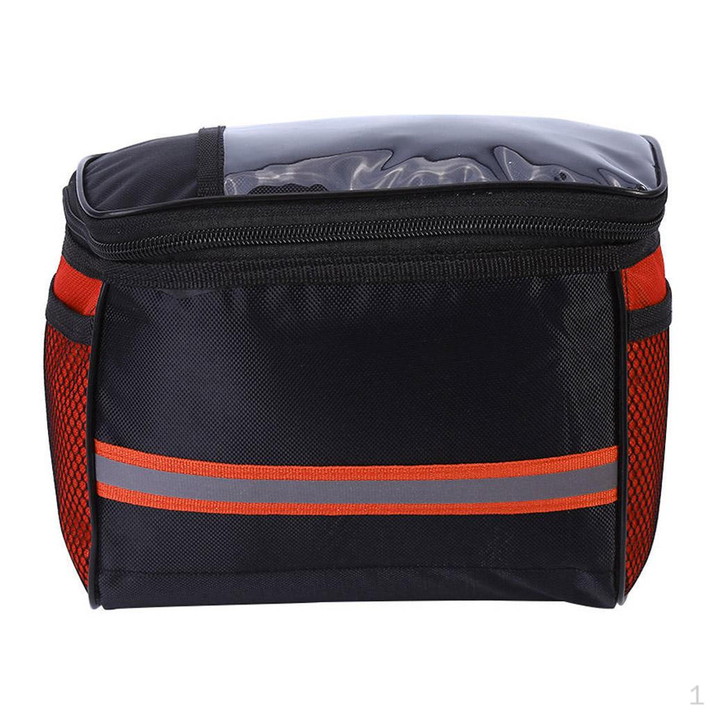 

Handlebar Basket Bag Storage Pouch Cycling Reflective Strip помаранчевий