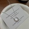S925 Sterling Silver Niche Design U-Shaped Necklace Korean Style Personalized Simple Basic Horseshoe Collarbone Chain