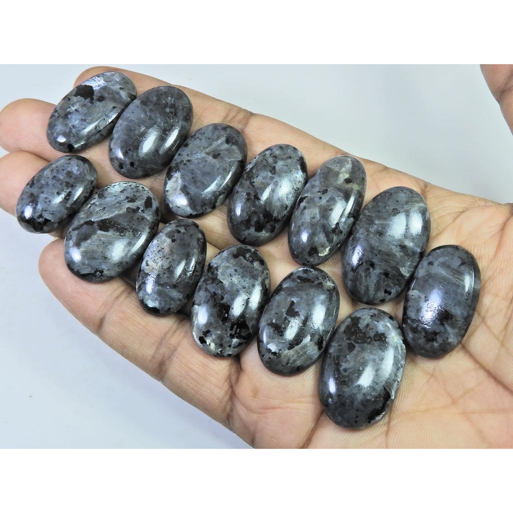 320Cts. Natural Larvikite Oval Shape Cabochon Loose Gemstone 13Pcs Lot C-1933