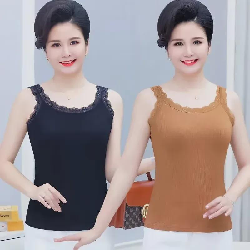 

Slim Lace Ribbed Camisole - 2024 Sleeveless Sexy Summer Vest Top XXXXL [recommended for 79-90kg] чорний
