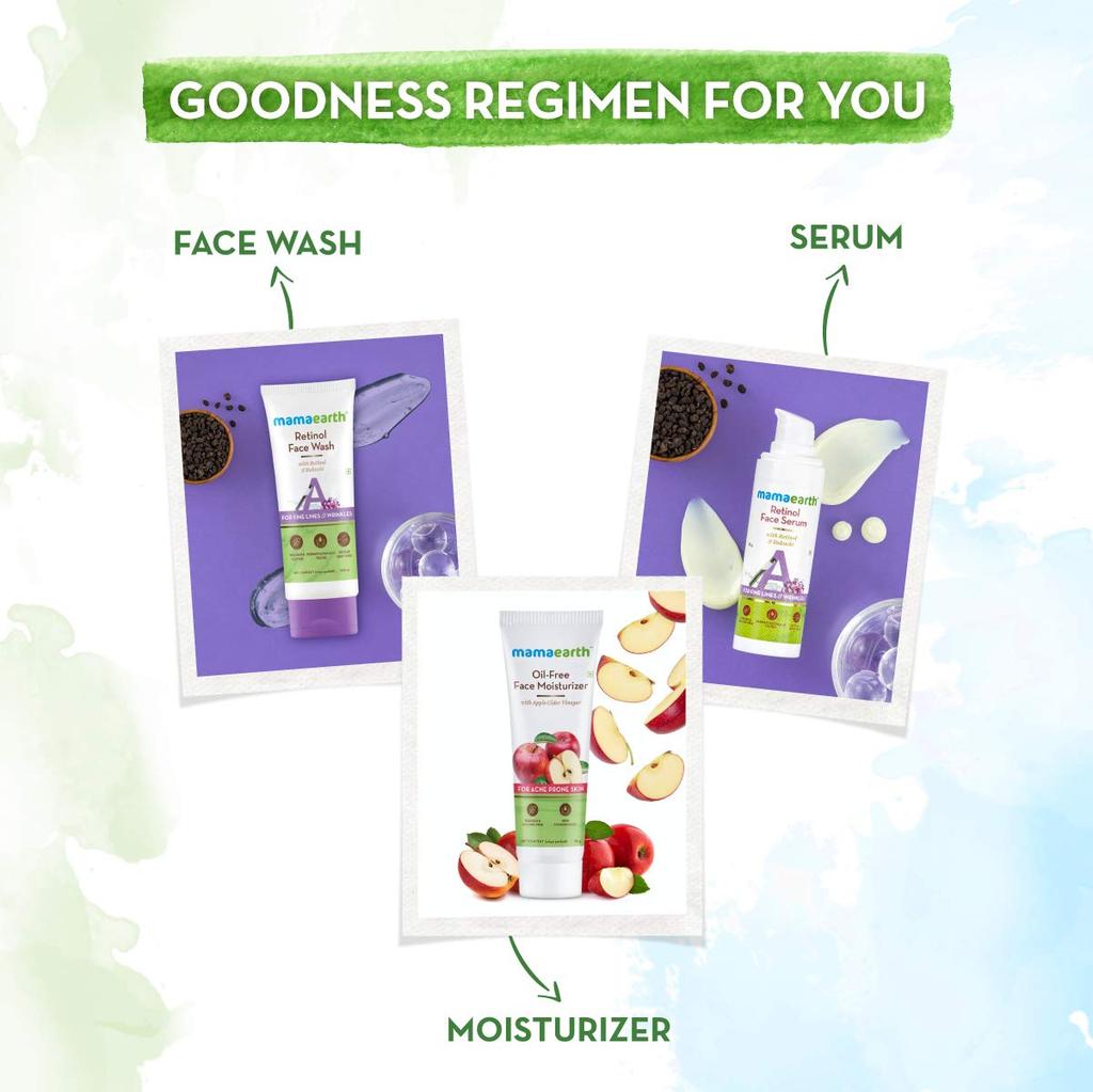 Mamaearth Retinol Gesichtswaschgel mit Bakuchi gegen feine Linien, Falten, alternde Haut, Reiniger 100 ml, sanfte Unisex-Hautpflege