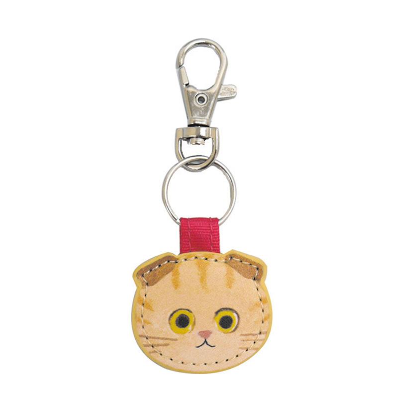 1PC Japanese Cute Cartoon Pendant Kitty Series Keychain Leather Keyring Metal Decorative Bag KTB
