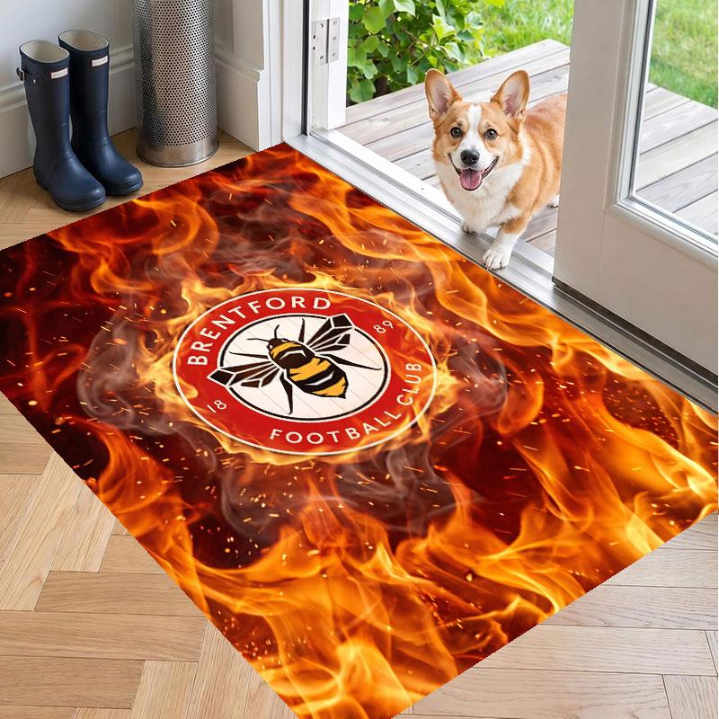 Soft Floor Carpet Brentford Football Pattern Area Rug Decorative Mat For Home Room Decoration