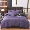 Solid Color Embroidery Simple Grinding Four-piece Set European Solid Color Embroidery Quilt Cover Bed Sheet Bedding
