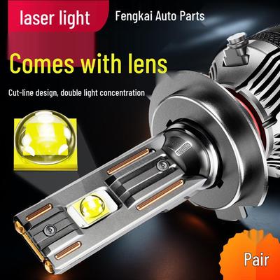 Super Bright LED Car Headlight Bulb with Lens, Spotlight, and High/Low Beam for H7, H4, H11, H8 Models