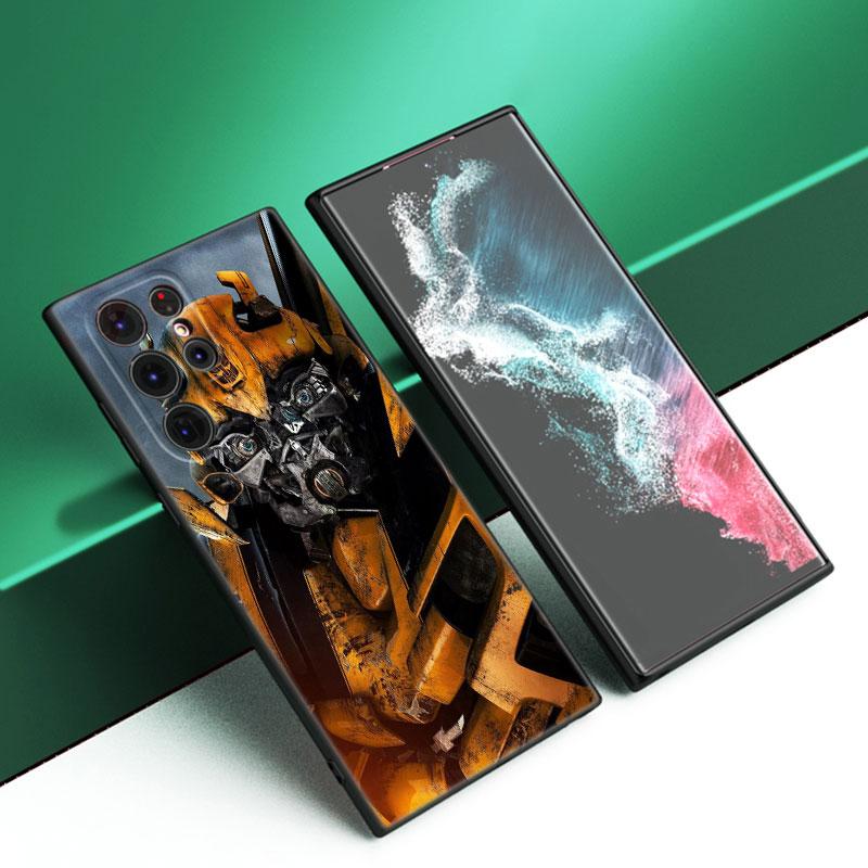 Transformers Bumblebee Černý Silikonový Kryt na Telefon Pro Samsung Galaxy S23 S21 S20 FE S24 S22 Ultra S10E S10 S9 S8 Plus