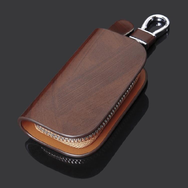 Brown Leather Cover Auto Car Remote Key Fob Case Bag Fob Bag