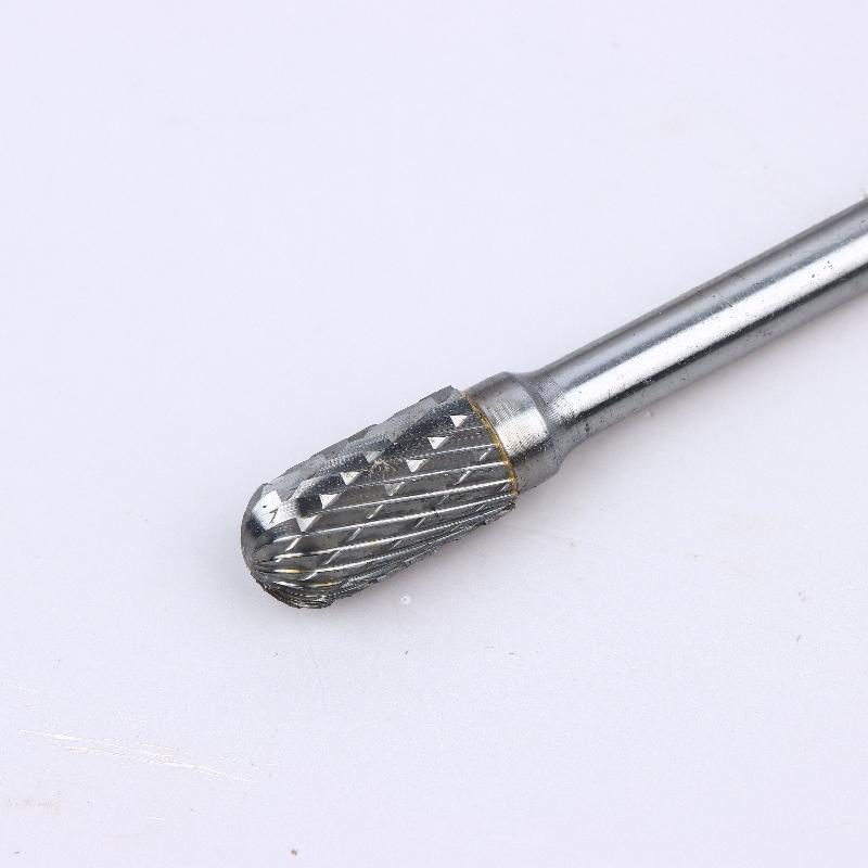 Tungsten Carbide Rotary File Burr Style C Ball Nose Cylinder 6Mm 1/4 Shank Mould Carving Tools Single Cut Milling Cutter