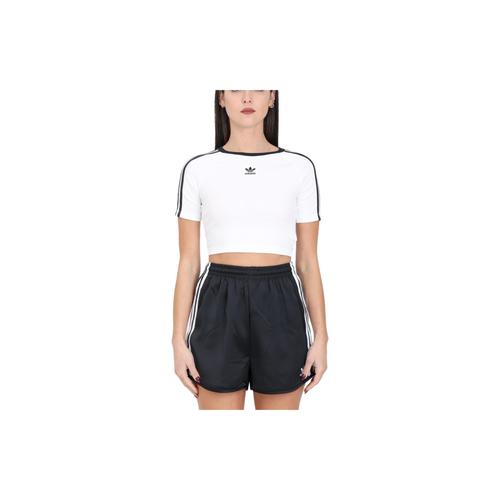 Adidas Originals Three-Stripe Short Sleeve Cropped T-Shirt Women White