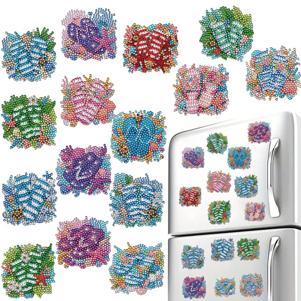 15 st 2D/Platt Akryl DIY Konst Kylskåpsmagnet Kylskåpssticker Specialformad Borr för Vuxna Nybörjare Heminredning