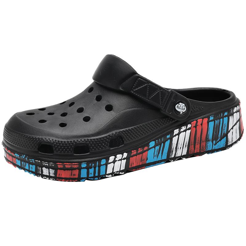 Summer New Eva Breathable Lightweight Men'S Casual Slip On Beach Slipper Waterproof Garden Shoes Outdoor Hollow Walking Slippers
