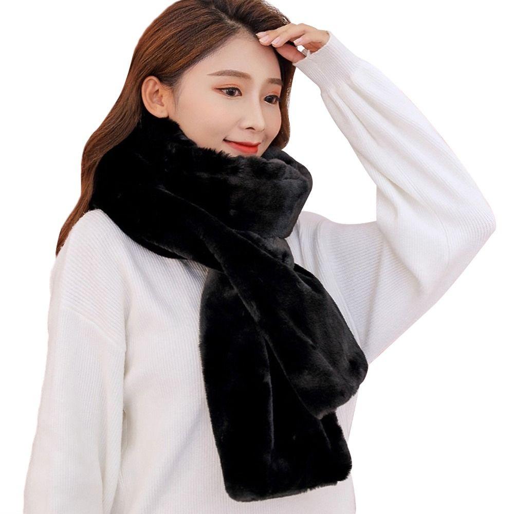 Thicken Warm Shawl Scarves Solid Color Neck Protector Fashion Neck Collar Warmer  for Women