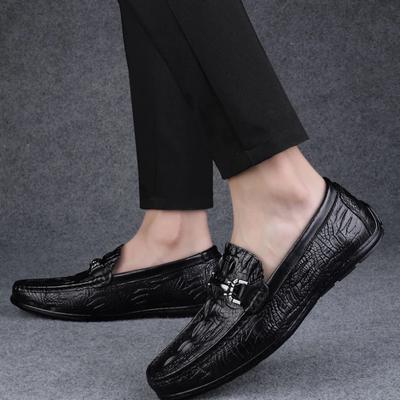 Mode Platte Heren Leren Schoenen Ronde Neus Mannelijke Casual Schoen Antislip en Waterdicht Instapper Klassiek Origineel Schoenen Aanbieding Mode 2024