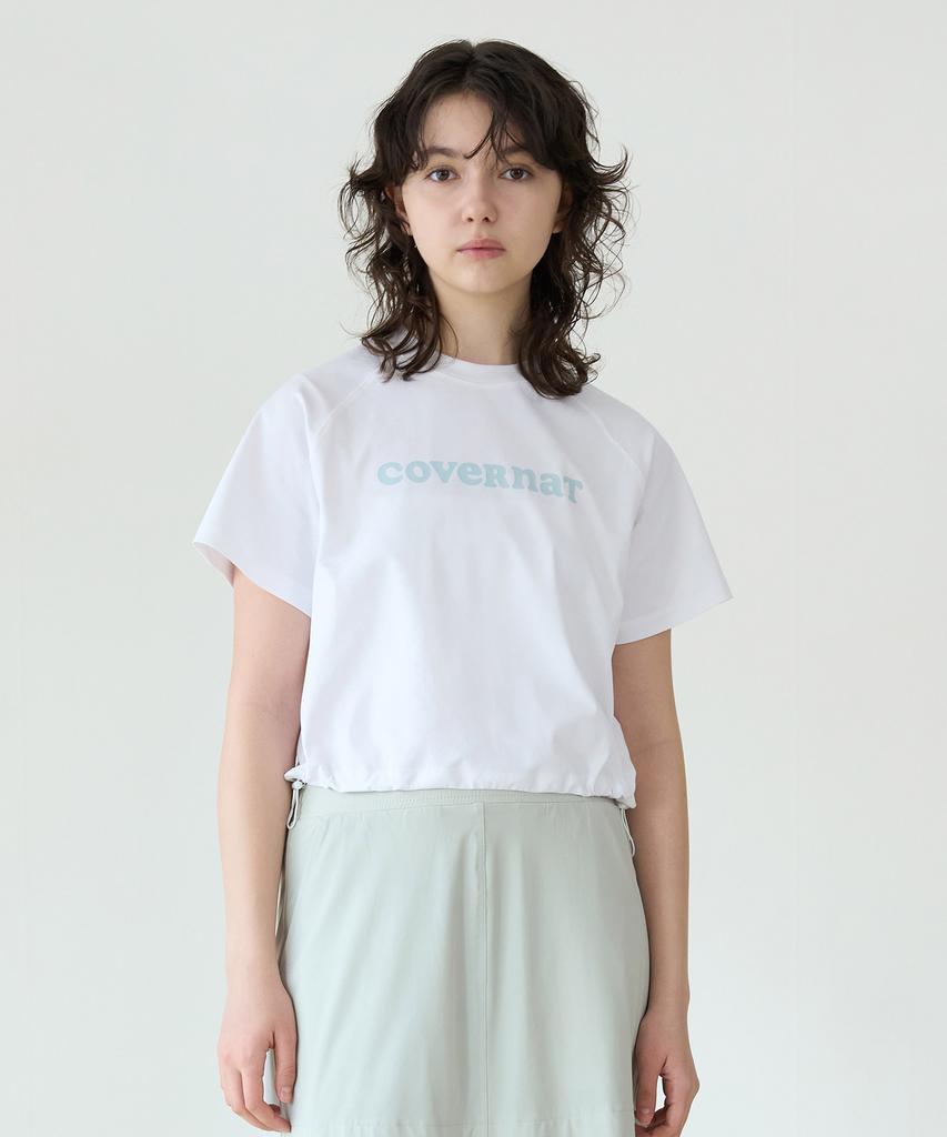 COVERNAT WOMAN Ice String Crop Short Sleeve Tee White