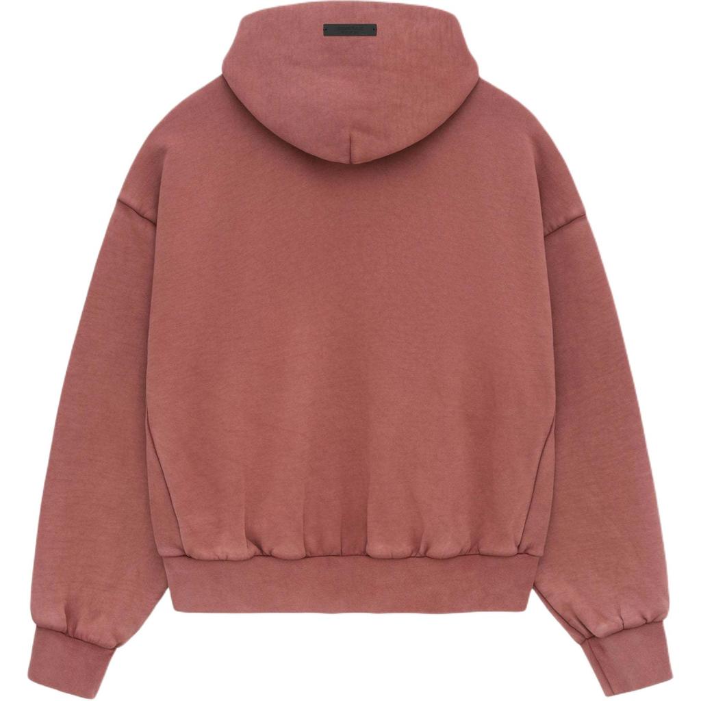 Fear of God Essentials Heavy Fleece Vintage Shrunken Hoodie Chest Letter Printed Long Sleeve Hooded Sweatshirt Men Crimson 192BT246216F