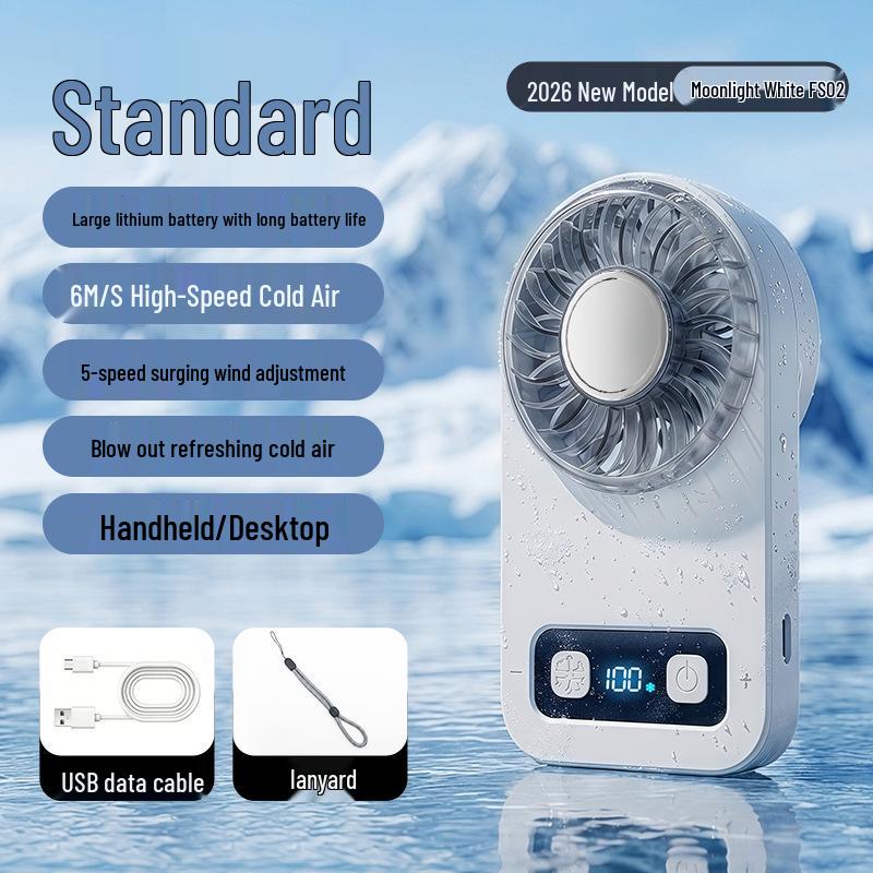 Ice Pack Portable USB Handheld Fan - Strong Wind Cooling for Outdoors