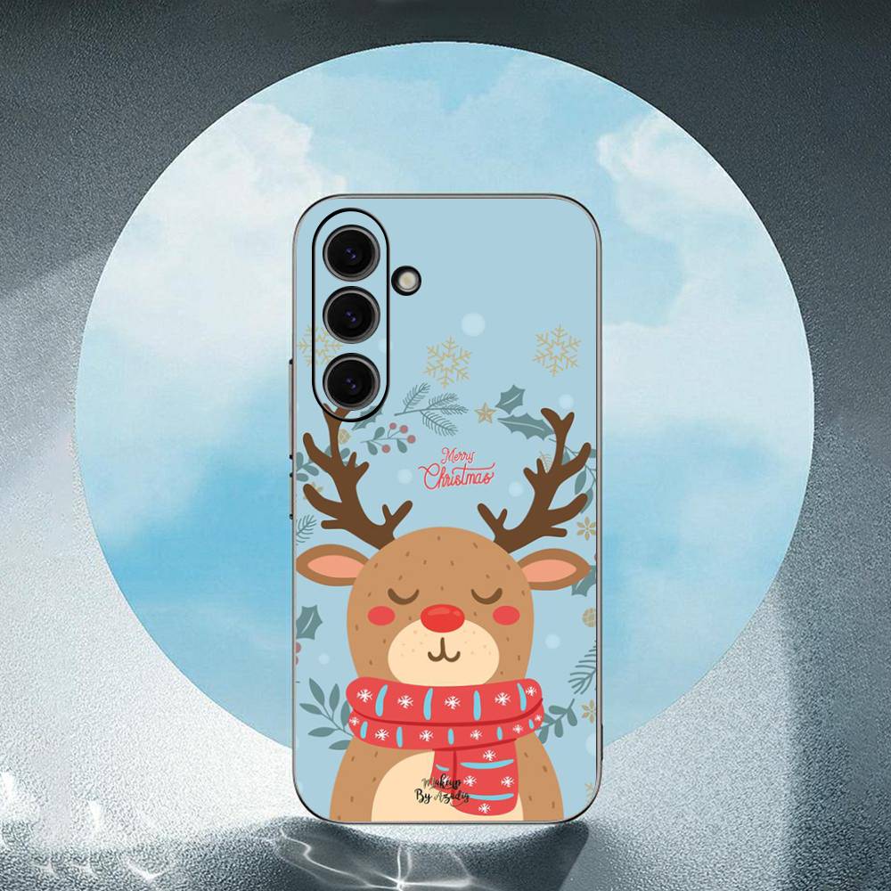 Christmas Deer For Samsung Galaxy S23 S24 S25 Ultra S22 Plus S21 Black Soft Case Waterproof Soft Case