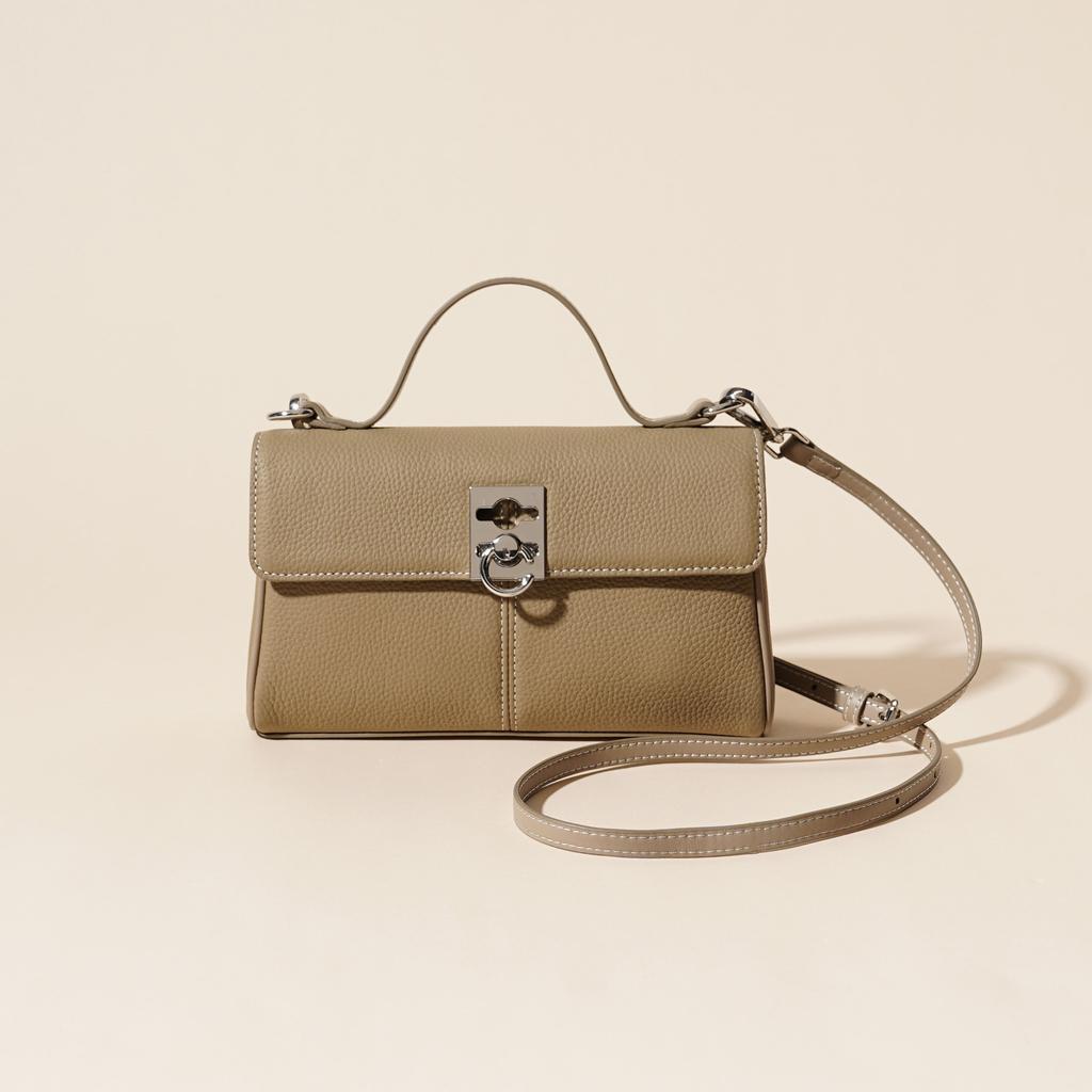 First Layer Cowhide 2025 Spring and Summer New Leather Women's Bag Niche High-end Retro Texture Portable Shoulder Oblique Span Bag