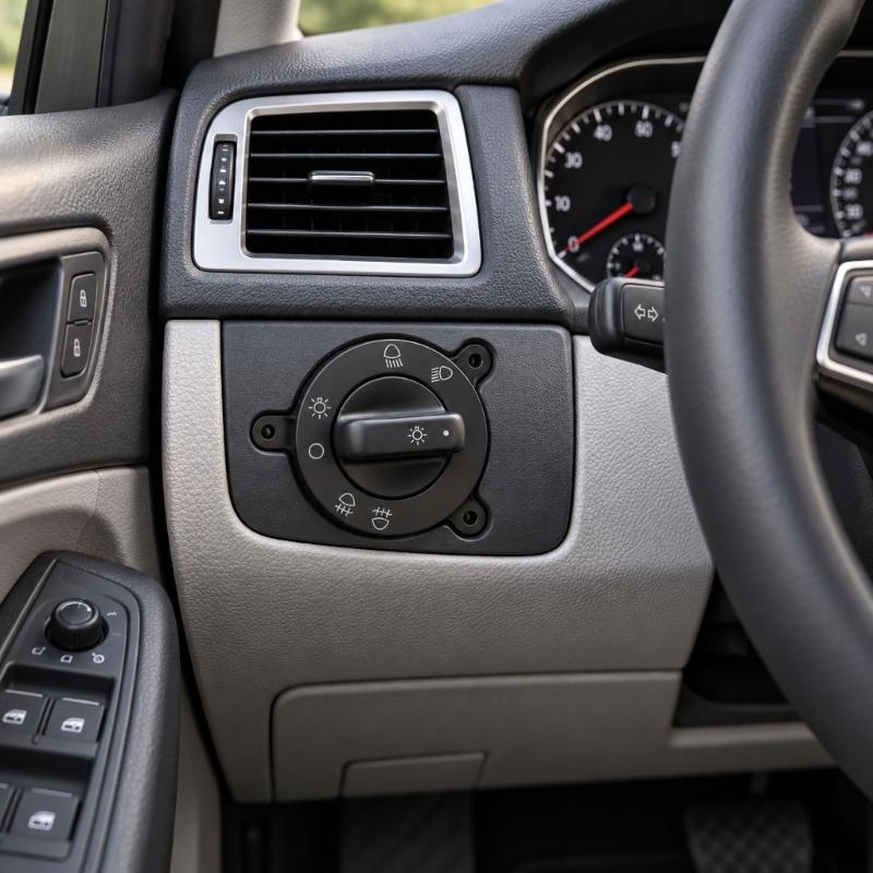 Headlight and Fog Light Control Switches with Clearly Identified Position Light Setting, Round Body, and Rear Multiple-Pin Plugs Connection 3746103501