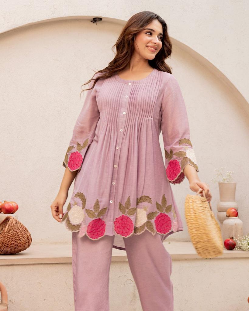 Women Designer Cotton Top Tunic Kurta Pant Set Indian Bollywood Party Wear Cord Set